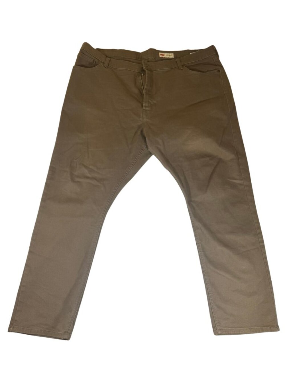 Wrangler Athletic Fit Brown Pants Men's Stretch Casual Straight Leg 42x30